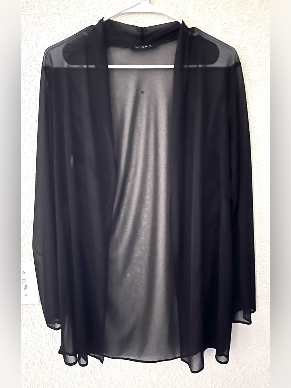 Vintage Black Sheer Open-Front Women's Jacket